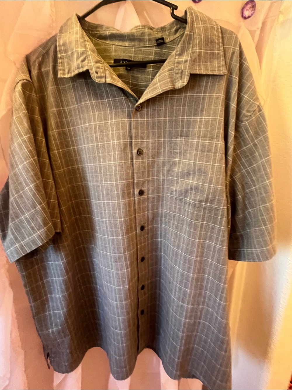Men's Short-Sleeve Synrgy Button-Up Shirt - Gray